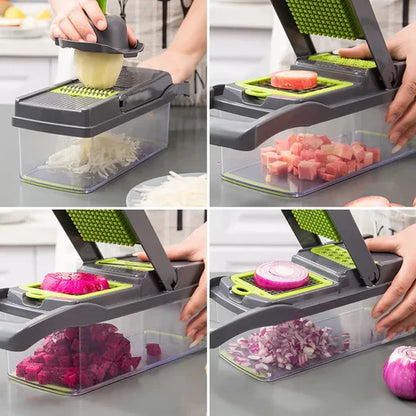 Atteeo Multifunctional Vegetable Chopper - Heavy Duty Food Slicer and Dicer with Container