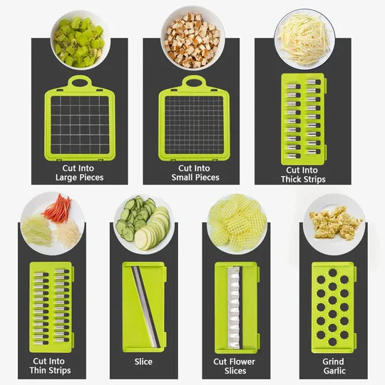 Atteeo Multifunctional Vegetable Chopper - Heavy Duty Food Slicer and Dicer with Container