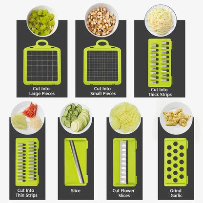 Atteeo Multifunctional Vegetable Chopper - Heavy Duty Food Slicer and Dicer with Container
