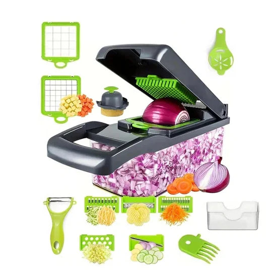 Atteeo Multifunctional Vegetable Chopper - Heavy Duty Food Slicer and Dicer with Container