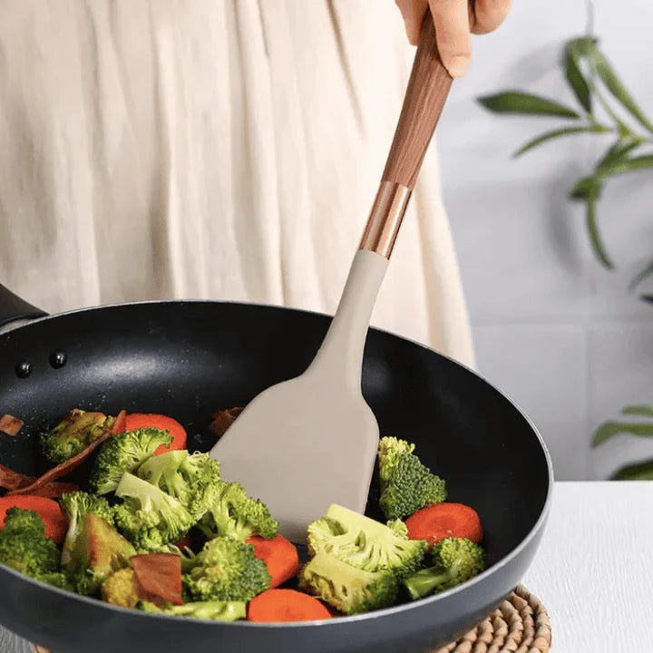 Atteeo 12-Piece Silicone Cooking Utensil Set – Heat-Resistant Kitchen Tools for Non-Stick Cookware