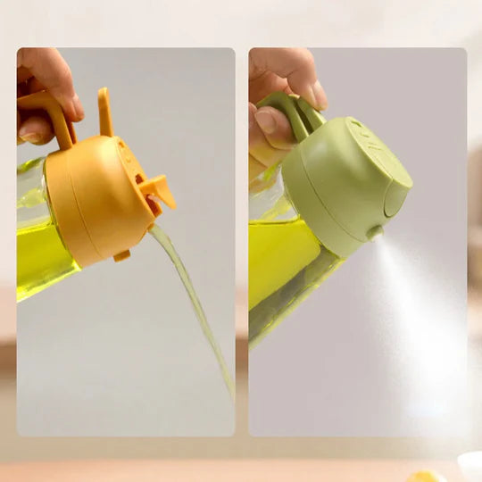 tteeo 2-in-1 Cooking Oil Sprayer and Pourer Dispenser - Premium Glass Bottle