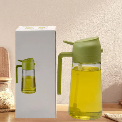 tteeo 2-in-1 Cooking Oil Sprayer and Pourer Dispenser - Premium Glass Bottle