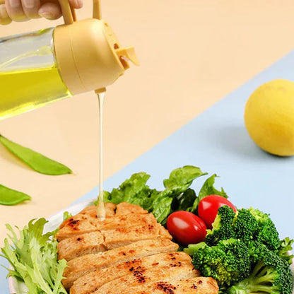 tteeo 2-in-1 Cooking Oil Sprayer and Pourer Dispenser - Premium Glass Bottle